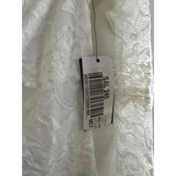 Guess Lace Long Sleeve Top Womens XS Nylon Spandex White Floral Lace-Up Boho - Picture 4 of 8